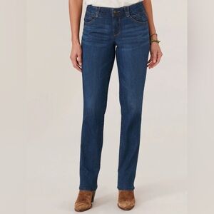 Democracy Indigo Wash "Ab"solution Straight Leg Jean Denim Midrise Women’s Sz 10